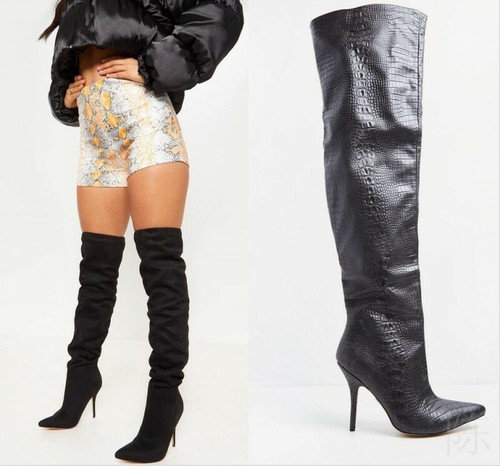crocodile thigh high boots